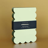 Scalloped Shaped Notepad | Chartreuse + Olive Edge