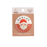 Santa's Helper Retro Christmas Style Button Pin