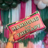 Mahjong is my Therapy Needlepoint Pillow