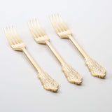 Venetian Design Gold Plastic Forks