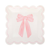Large Pink Bows Paper Plate Set