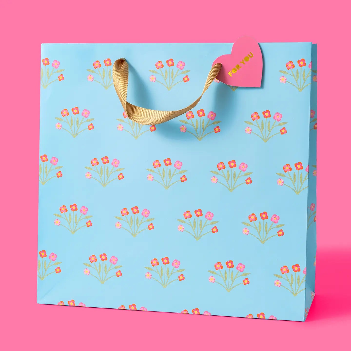 Blue w/ Bouquets Gift Bag