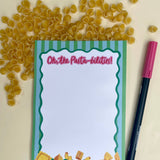 Oh, the Pasta-bilities! Punny Pasta Striped Notepad 5x7