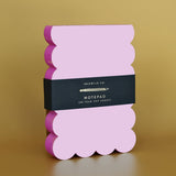 Scalloped Shaped Notepad | Lilac + Hot Pink Edge