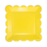 Yellow Scalloped Square 9" Plate