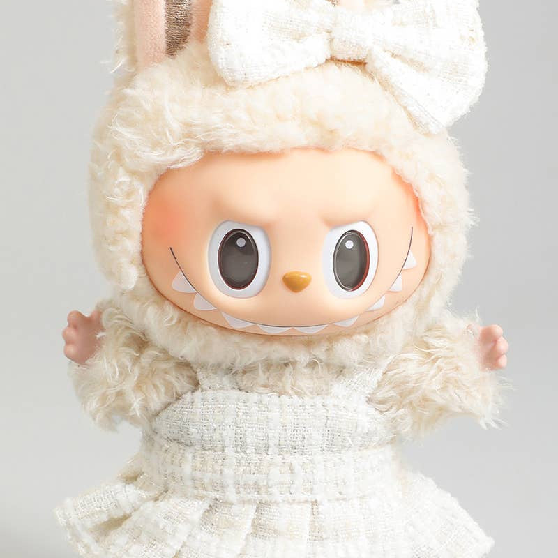 DESIGNER TWEED LABUBU DRESS WITH BOW