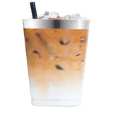12 oz. Clear w/ Metallic Silver Rim Round Tumblers - 20 pcs