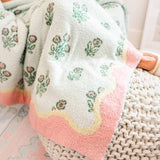 Cabana Floral Patchwork Collection Plush Cozy Throw Blanket