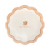Gingham Happy Thanksgiving Paper Plates