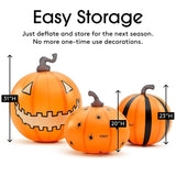 Light Up Inflatable Halloween Pumpkin Decorations - 3 Pack