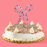 For Fun - Cake Topper - Ribbon Bow - Pink Confetti