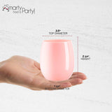 12 oz. Pink Elegant Stemless Plastic Wine Glasses - 16 pcs