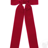 Medium Velvet Bowtie with Plain Wrap and Streamer Tails