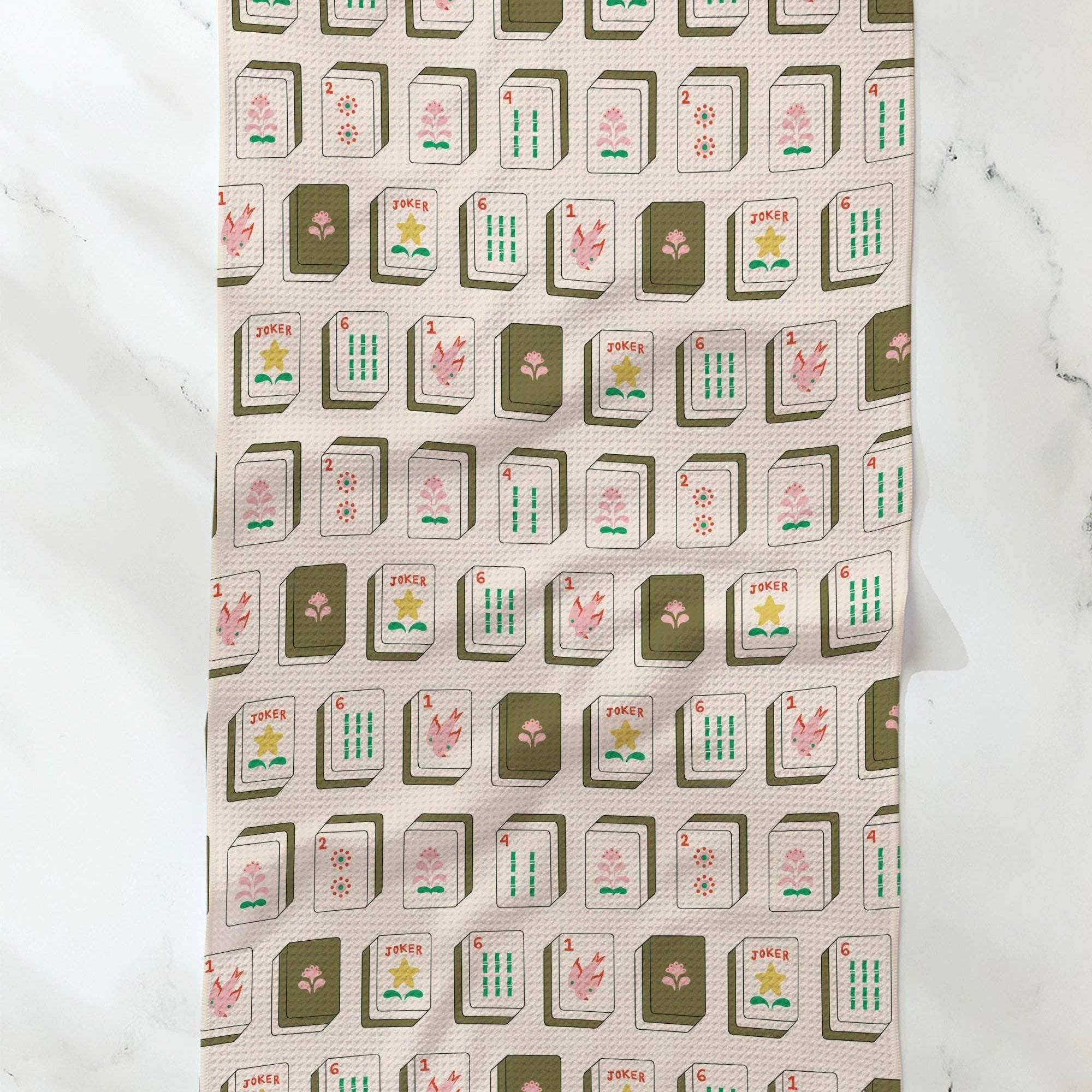 Flower Tiles Tea Towel