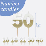 White & Gold Milestone Candles Set | Cake Candles |