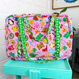 Quilted Weekender Duffle Bag | Lucky Vibes Pink