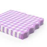 ELEGANT LE LILAC GINGHAM DINNER NAPKINS