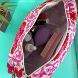 Quilted Toiletry Makeup Cosmetics Bags | Lucky Vibes Pink