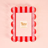 Rectangle Scalloped Acrylic Frame-Peppermint Stripes
