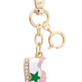 Star Sneaker Bag Charm in Pink/White/Green