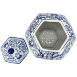 Blue & White Chinoiserie Porcelain Jar 12"