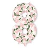 Pink Hydrangea Numbered Foil Balloon
