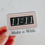 Retro Clock 11:11 "Make a Wish" Vinyl Sticker