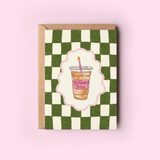 Birthday Brew Iced Coffee Coquette Caffeine Greeting Card