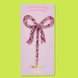 For Fun - Cake Topper - Ribbon Bow - Pink Confetti