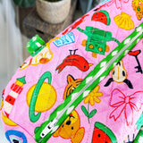 Quilted Weekender Duffle Bag | Lucky Vibes Pink