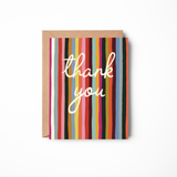 Thank You Rainbow Stripes Card