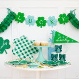 Gingham Shamrock Bamboo Tray
