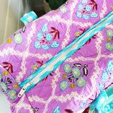 Quilted Duffle Bags | Weekender Bag | Purple Wildflowers