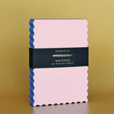 Mini Wave Shaped Notepad | Peach + Indigo Edge
