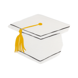 Foil Black/White Grad Hat Shaped Cocktail Napkin Set (18ct)