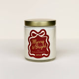 Merry & Bright - Holiday Christmas Candle - 9oz Clear