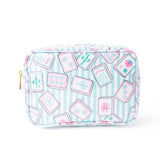 Mahjong Tile Print Clear Coated Cosmetic Case