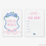 Blue and Pink Crest Scalloped Monthly Milestone Cards