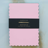Mini Wave Shaped Notepad | Pink + Evergreen Edge