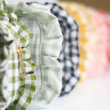 Gingham Ruffle Frilly Makeup Bag