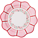 PINK & RED FLORAL DINNER PLATES