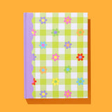 Hardcover Notebook - Green Gingham w/ Flowers