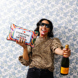 Caviar and Cash Needlepoint Pillow