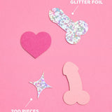 Penis Confetti - 200 pc pink + holographic confetti, Bachelorette Party