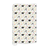 Graduation Cap and Diploma In Floral Trellis Wrapping Paper