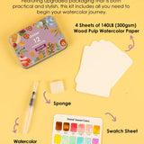 Watercolor Pocket Set Of 12 With Brush - Dessert Colors