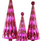 Mid Century Diamond Trees- Burgundy/Pink