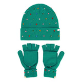 Decked in Emerald Beanie and Mittens Set