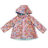 Girls Rafa Reversible Raincoat- Burgundy Sketched Floral