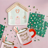 Baking Spirits Bright Mint Gingerbread House Large Plates